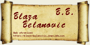 Blaža Belanović vizit kartica